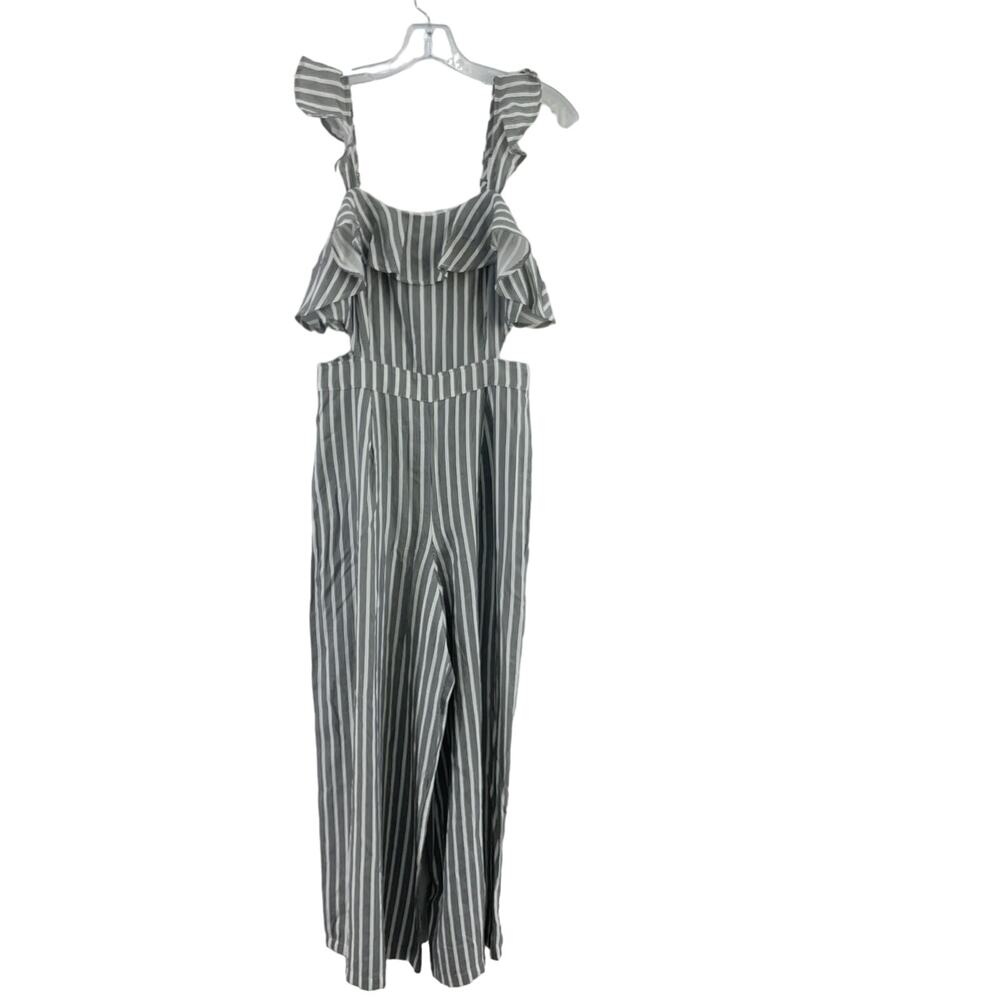 A. CALIN White Black Striped Women's Pantsuit Jumpsuit - Size S, Preowned